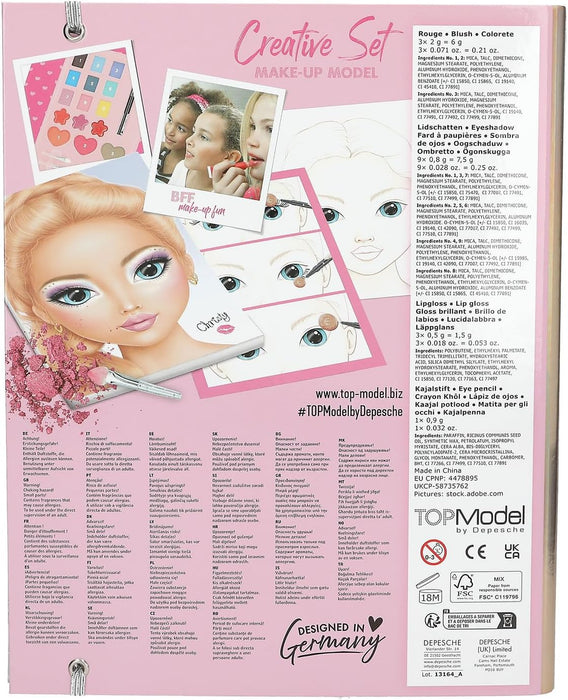 Depesche TOPModel 13164 Makeup Creative Folder with Model Motifs for DIY Including Make Up Palette and Brushes
