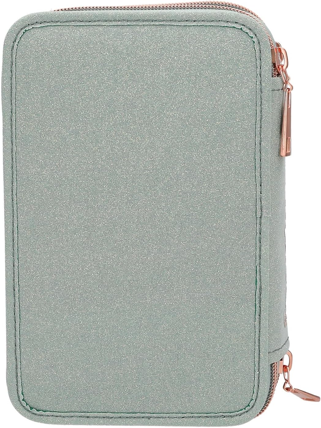 Miss Melody - Triple Pencil Case Romantic Fields - Glittery Sage-Green