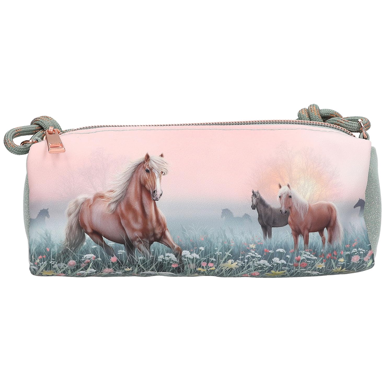 Miss Melody - Pencil Tube Romantic Fields - Glittery Sage Green And Rose Hues