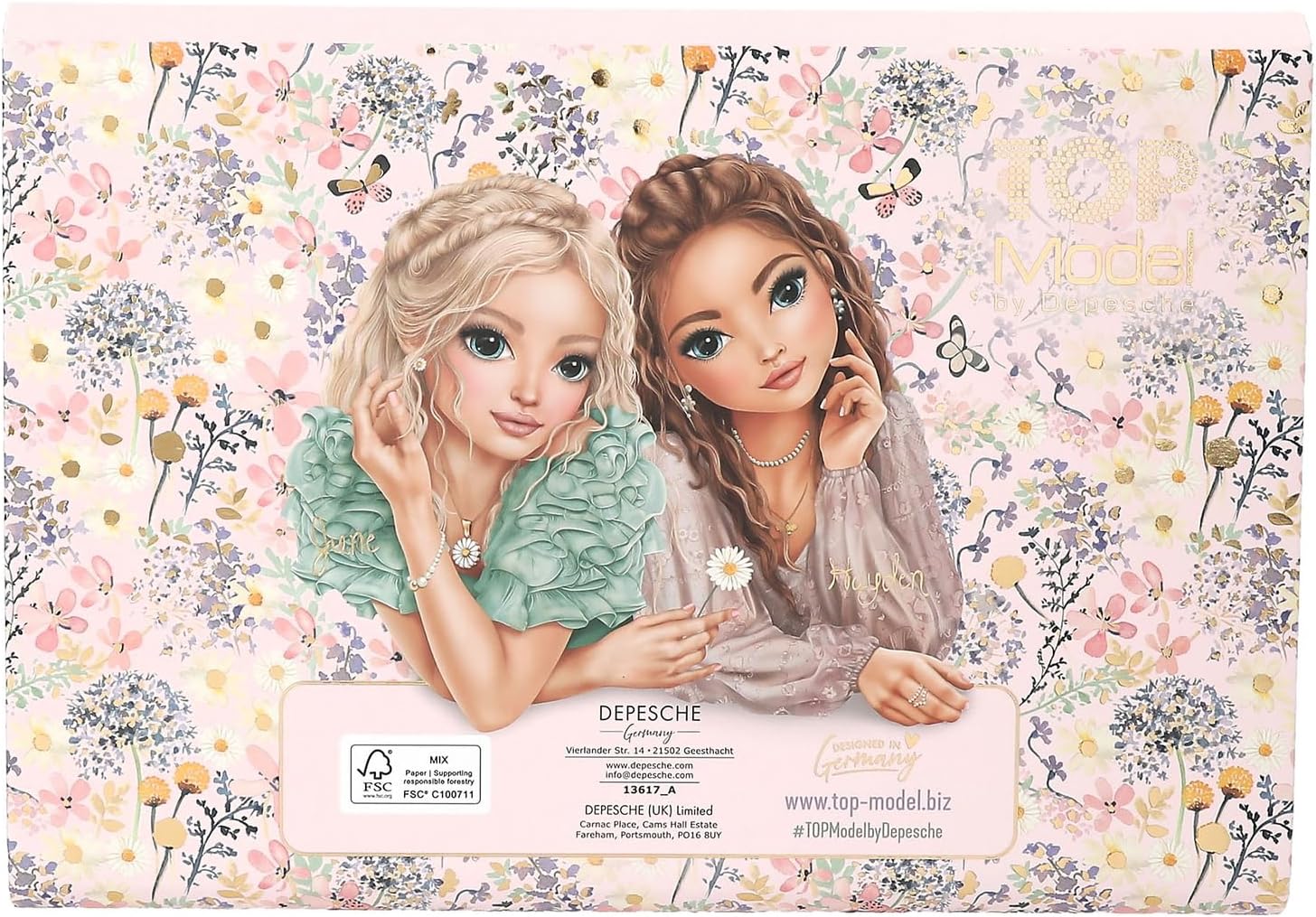 Depesche 13617 TOPModel Summer Feeling - Schrijfpapier in map, met modelmotief en bloemen, incl. briefpapier en enveloppen