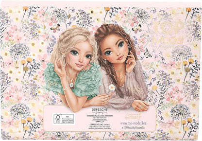 Depesche 13617 TOPModel Summer Feeling - Schrijfpapier in map, met modelmotief en bloemen, incl. briefpapier en enveloppen