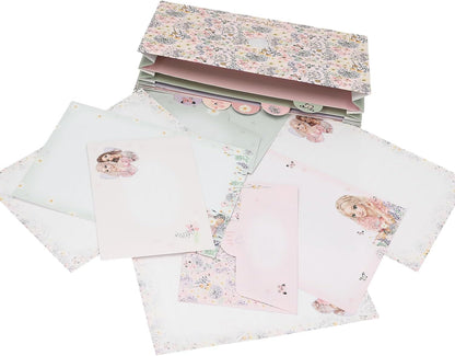 Depesche 13617 TOPModel Summer Feeling - Schrijfpapier in map, met modelmotief en bloemen, incl. briefpapier en enveloppen