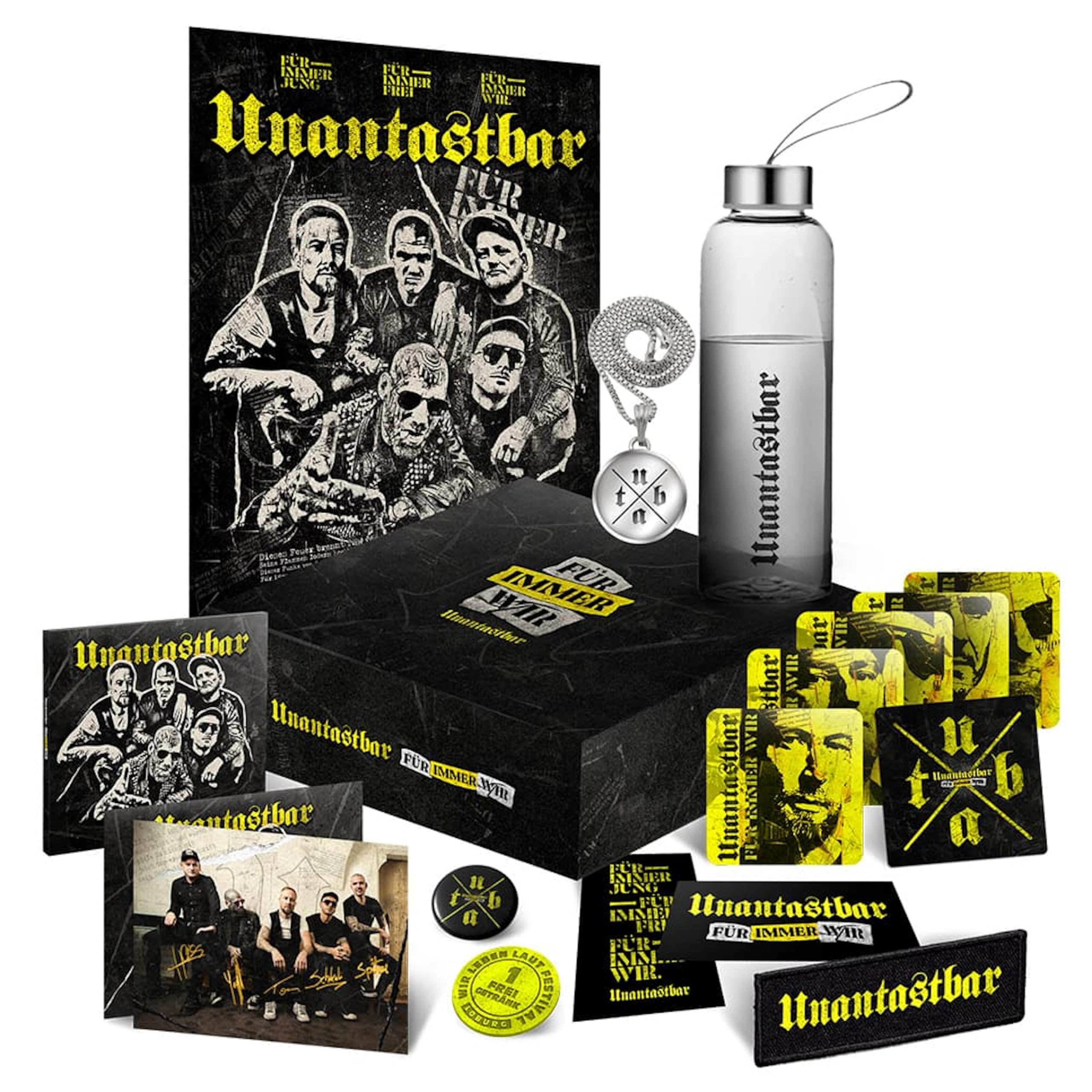 Für Immer Wir - Deluxe Box Set (inkl. Digisleeve CD, Trinkflasche, Poster, Pendant, Autogrammkarte, Bierdeckel, Patch, Sticker, Button, „Wir Leben Laut“ Festival Freibier Chip)