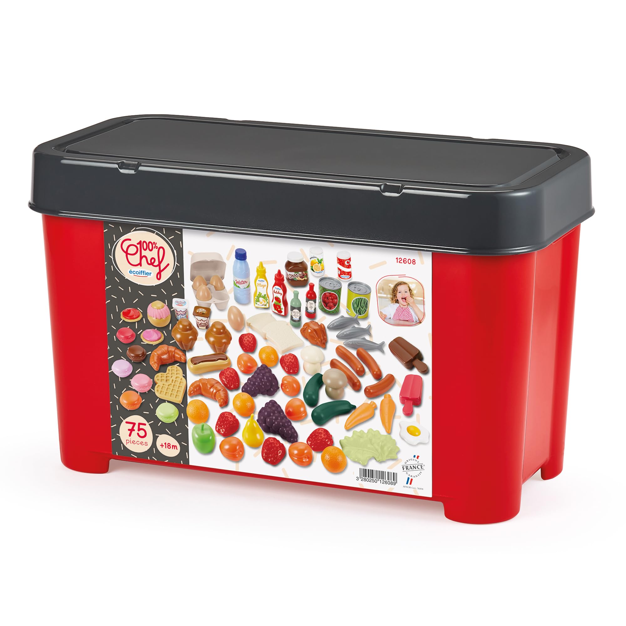 Ecoiffier - Ecoiffier 100% Chef Speelgoed Eten 75dlg.