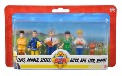 Simba 109252538 Brandweerman Sam figuren, 6 stuks, 2-voudig gesorteerd, er wordt slechts één versie geleverd, 5-7 cm speelfiguren, vanaf 3 jaar