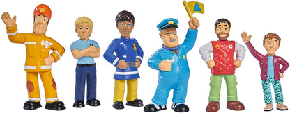 Simba 109252538 Brandweerman Sam figuren, 6 stuks, 2-voudig gesorteerd, er wordt slechts één versie geleverd, 5-7 cm speelfiguren, vanaf 3 jaar