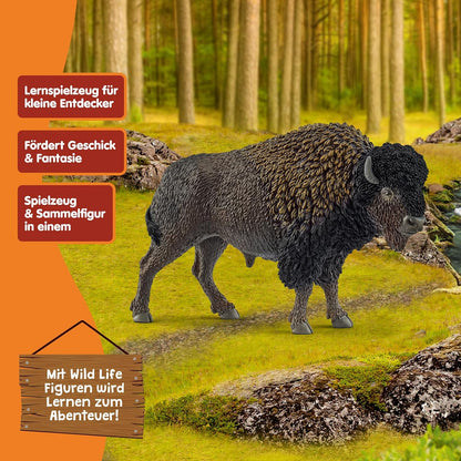 schleich WILD Life | Bison 14879 | detailgetreue Tierfiguren | Zoo Spielzeug | tolles Geschenk für Jungen und Mädchen | Deko für Geburtstag | Spielfigur ab 3 Jahren | 13 x 4 x 8 cm