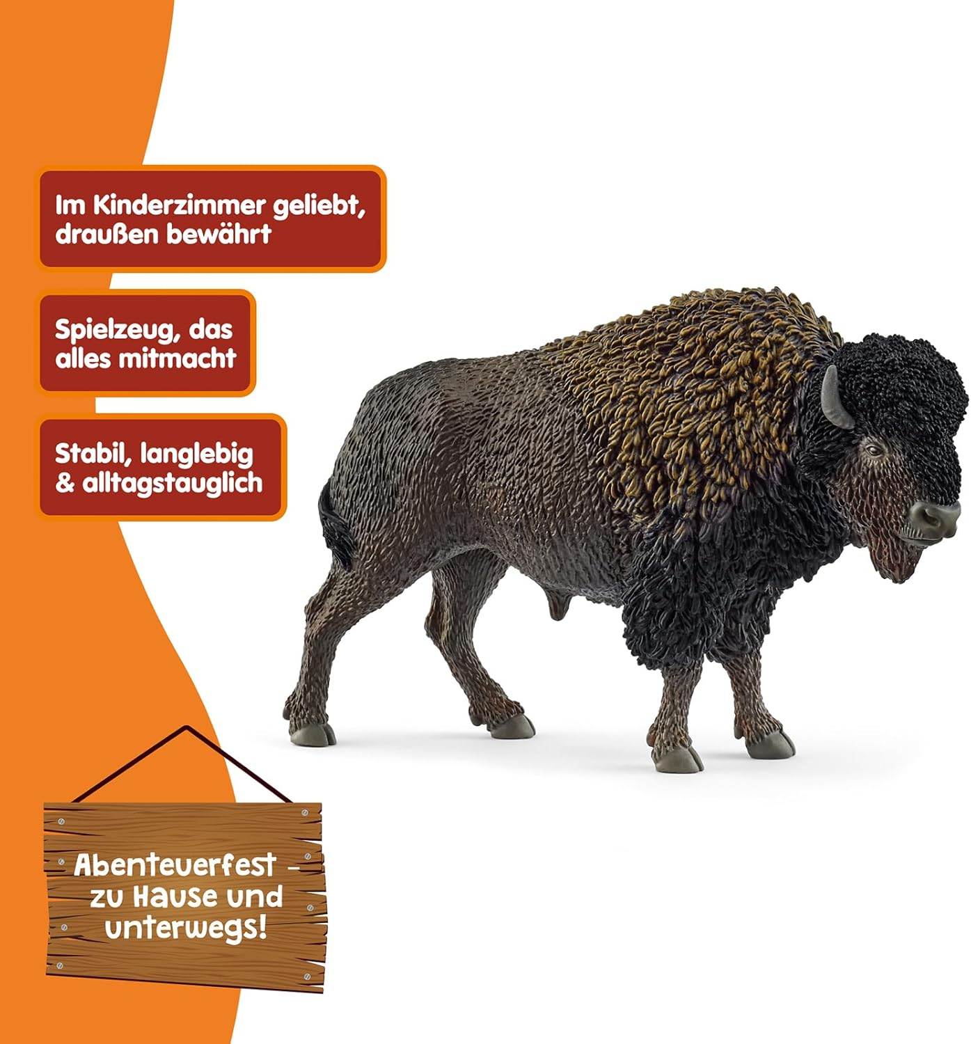 schleich WILD Life | Bison 14879 | detailgetreue Tierfiguren | Zoo Spielzeug | tolles Geschenk für Jungen und Mädchen | Deko für Geburtstag | Spielfigur ab 3 Jahren | 13 x 4 x 8 cm