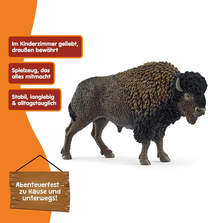 schleich WILD Life | Bison 14879 | detailgetreue Tierfiguren | Zoo Spielzeug | tolles Geschenk für Jungen und Mädchen | Deko für Geburtstag | Spielfigur ab 3 Jahren | 13 x 4 x 8 cm