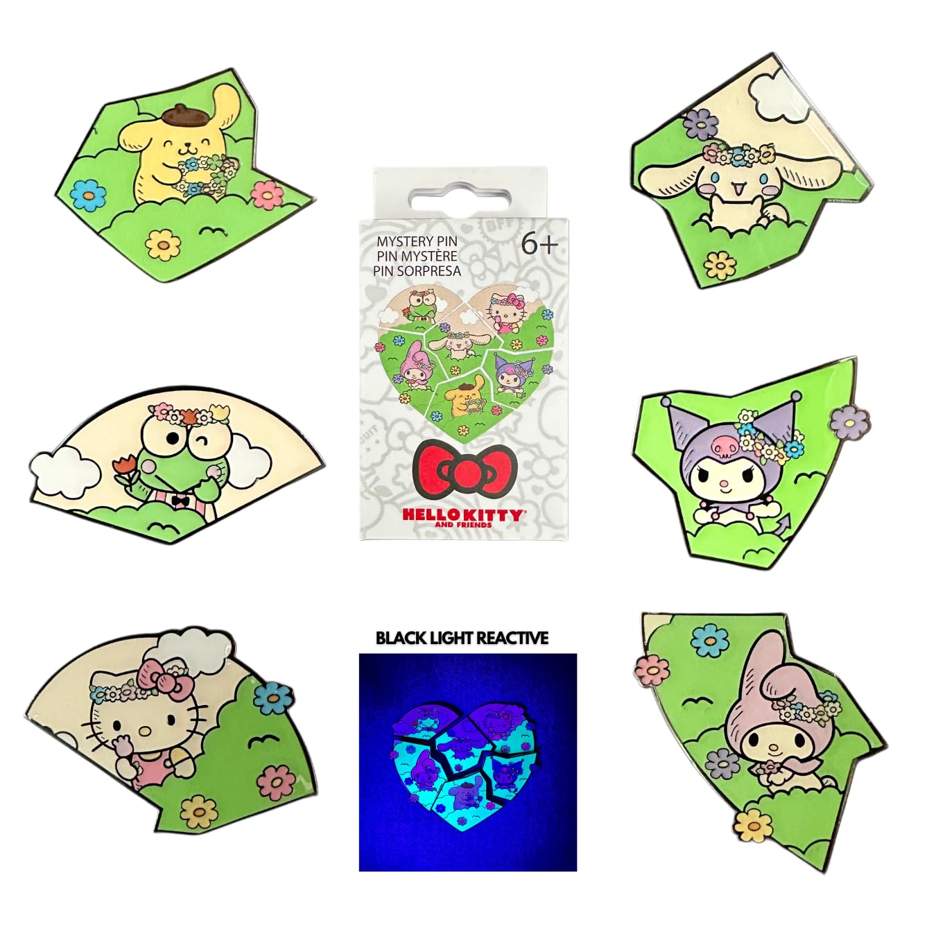 Loungefly - Hello Kitty & Friends - Flower Crown - Enamel Pin - 1 Of 6 to Collect - Styles Vary - Hello Kitty - Blind Box Enamel Pins - Cute Collectable Novelty Brooch - for Backpacks & Bags