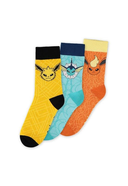 Pokémon Eevee Evolution Women's Socks Multicoloured Fan Merch, Gaming