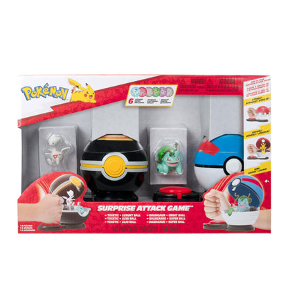 Pokémon Juego Surprise Attack Game Togetic with Stand & Bulbasaur #4 with Luxury Ball & Great Ball - Fairy, Flying, Poison, Grass Disks - W4