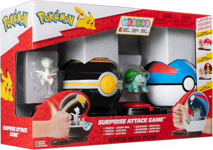Pokémon Juego Surprise Attack Game Togetic with Stand & Bulbasaur #4 with Luxury Ball & Great Ball - Fairy, Flying, Poison, Grass Disks - W4
