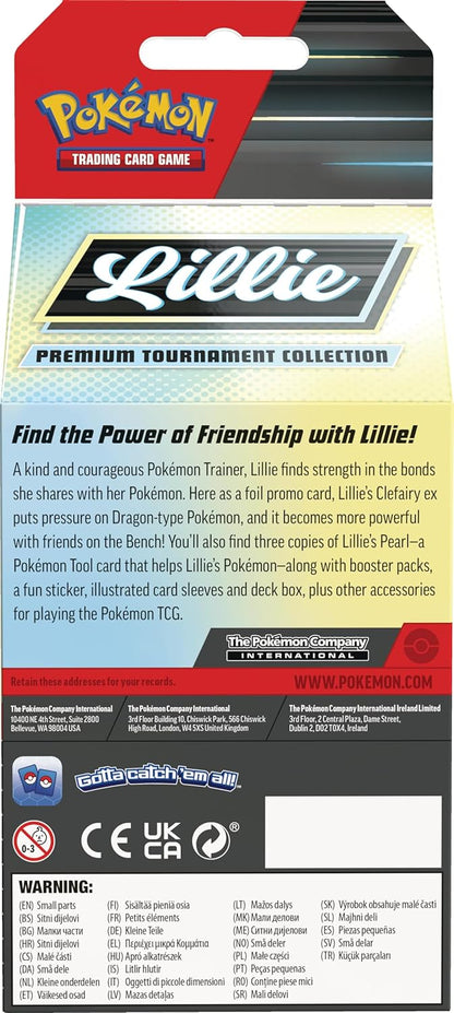 Pokémon TCG: Lillie Premium Tournament Collection (1 Full-Art Foil Promo Card met Lillie's Clefairy ex, 6 verschillende boosters en accessoires