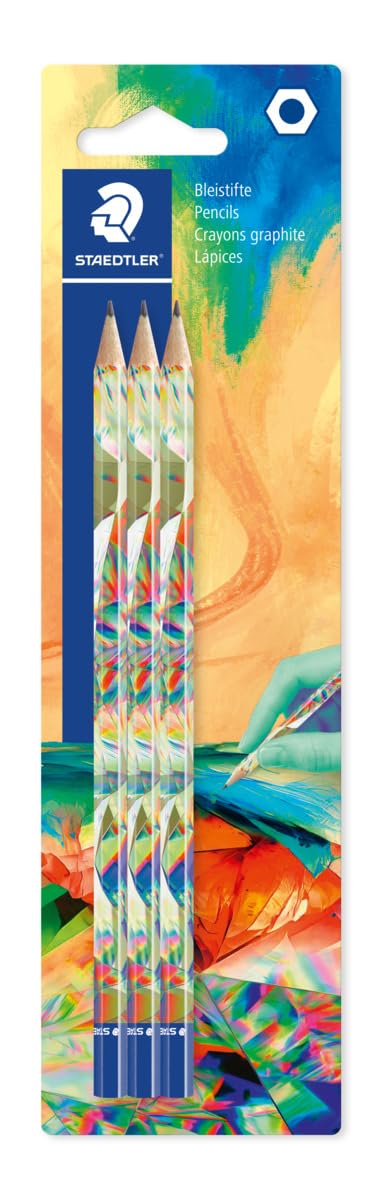 Staedtler 170BK3E2-2 - Matita esagonale, facile da cancellare e temperare, con 3 matite in HB, 170BK3E2-2