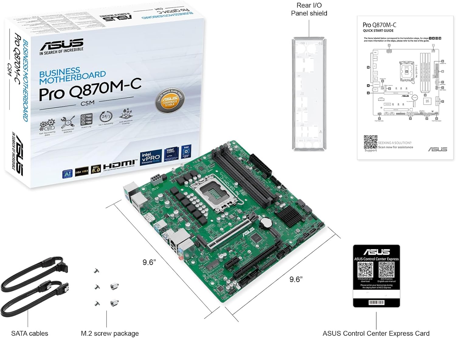 Mb Asus Pro Q870M-C-Csm Intel,Lga1851,Ddr5,Matx