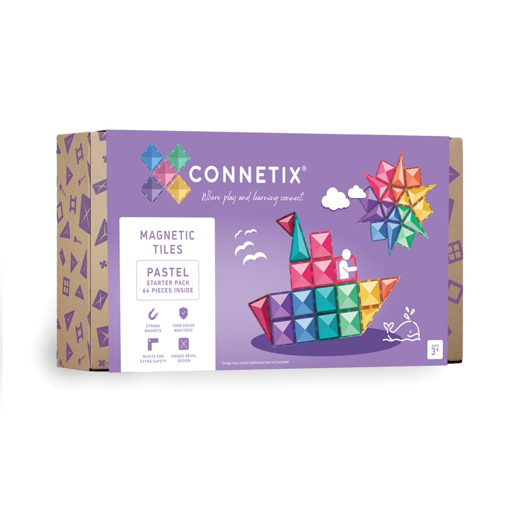 Connetix Pastel Starter Pack, 64 Pieces