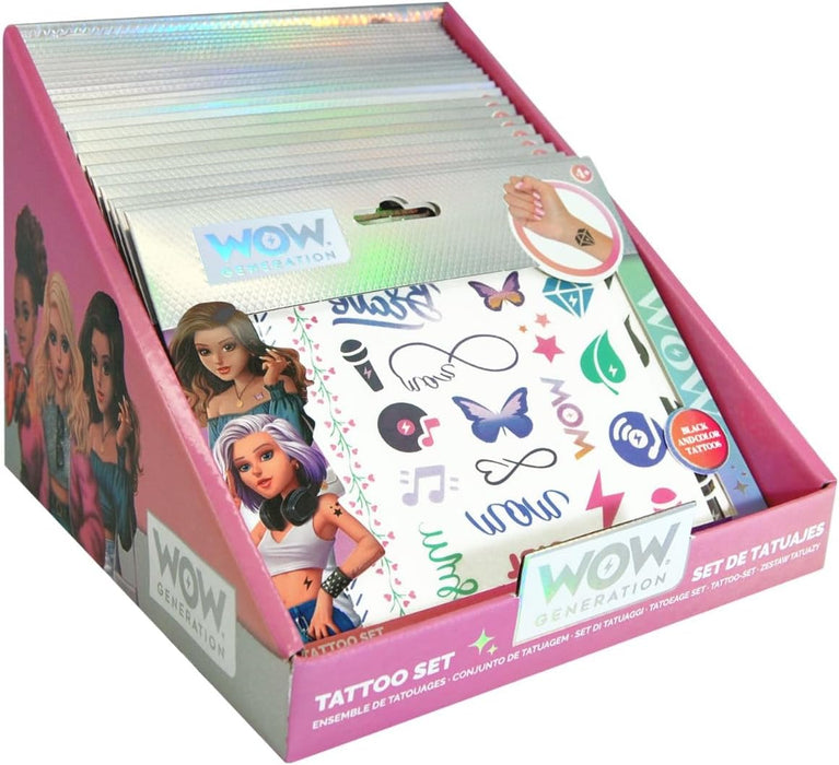 Kids Euroswan Set + DE 50 tatoeages Color Y B/N CDU 24 U Wow Generation, meerkleurig (WOW00016