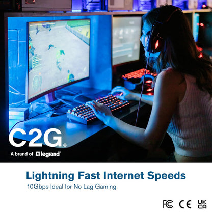 C2G 4.5M (15Foot) CAT6A Extra Flexible Slim Ethernet Cable, Ideal for use with Router, Modem, Internet,Wifi boxes, Xbox, PS5, Smart TV, SKY Q, IP Camera. Delivering Ultra Fast Internet Speeds. BLACK