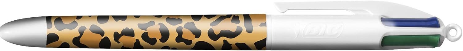 BIC Penne a sfera con stampa animalier, punta media (1,0 mm), motivo zebra, leopardo, tigre, confezione da 3 pezzi, multicolore, 999850
