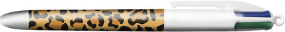 BIC Penne a sfera con stampa animalier, punta media (1,0 mm), motivo zebra, leopardo, tigre, confezione da 3 pezzi, multicolore, 999850