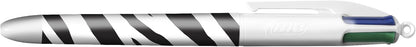 BIC Penne a sfera con stampa animalier, punta media (1,0 mm), motivo zebra, leopardo, tigre, confezione da 3 pezzi, multicolore, 999850