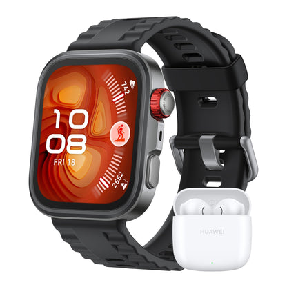 HUAWEI WATCH FIT 4 Pro Black + FreeBuds SE 2 White, Smartwatch for Men Women Outdoor Enthusiasts, 1.82" Sapphire Screen, 9.3mm Thickness, ECG, up to 10 Days Battery Life, iOS & Android, Fitness Watch