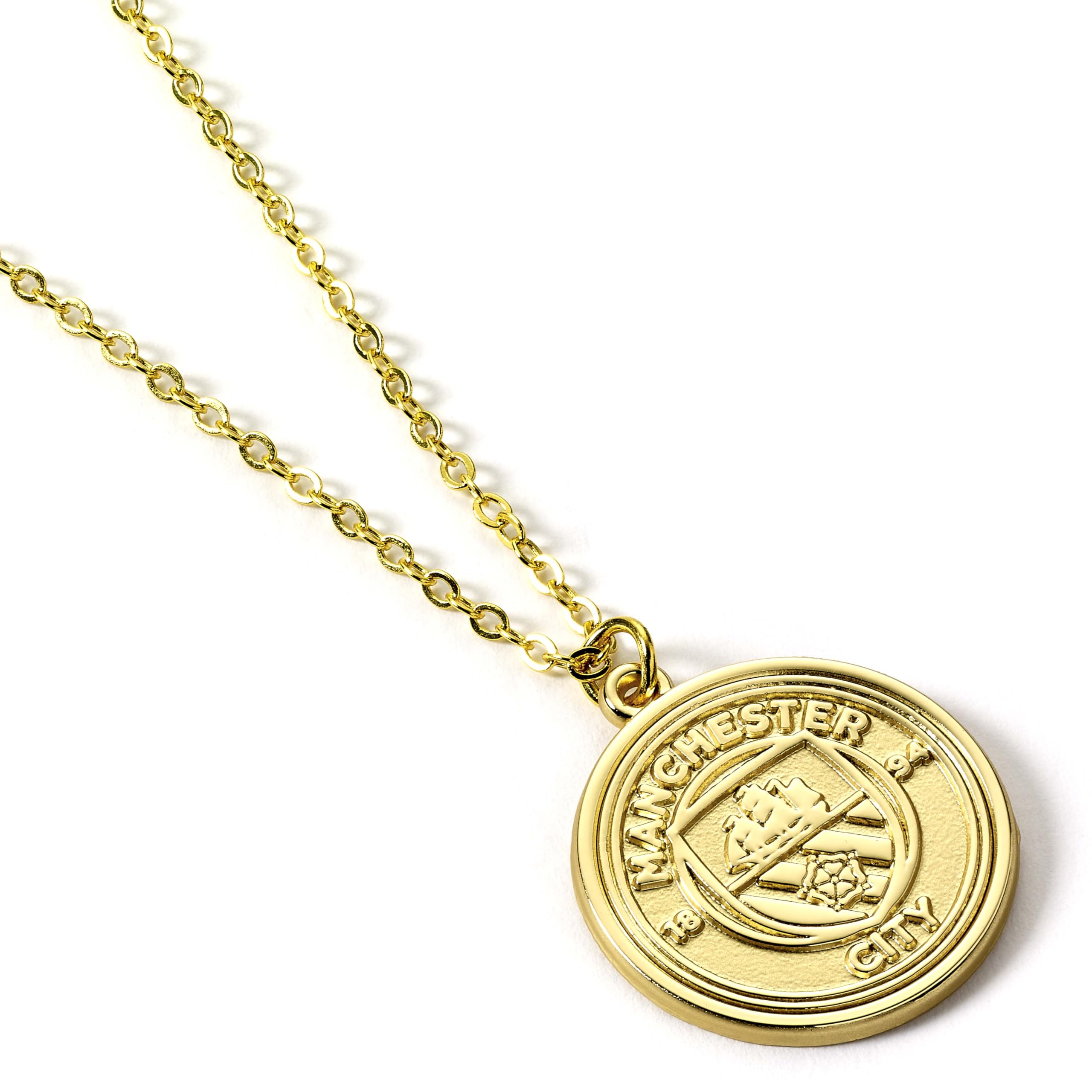 The Carat Shop Manchester City Football Club Gold Tone Crest Necklace