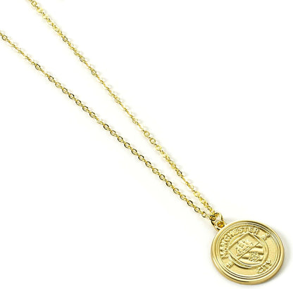 The Carat Shop Manchester City Football Club Gold Tone Crest Necklace