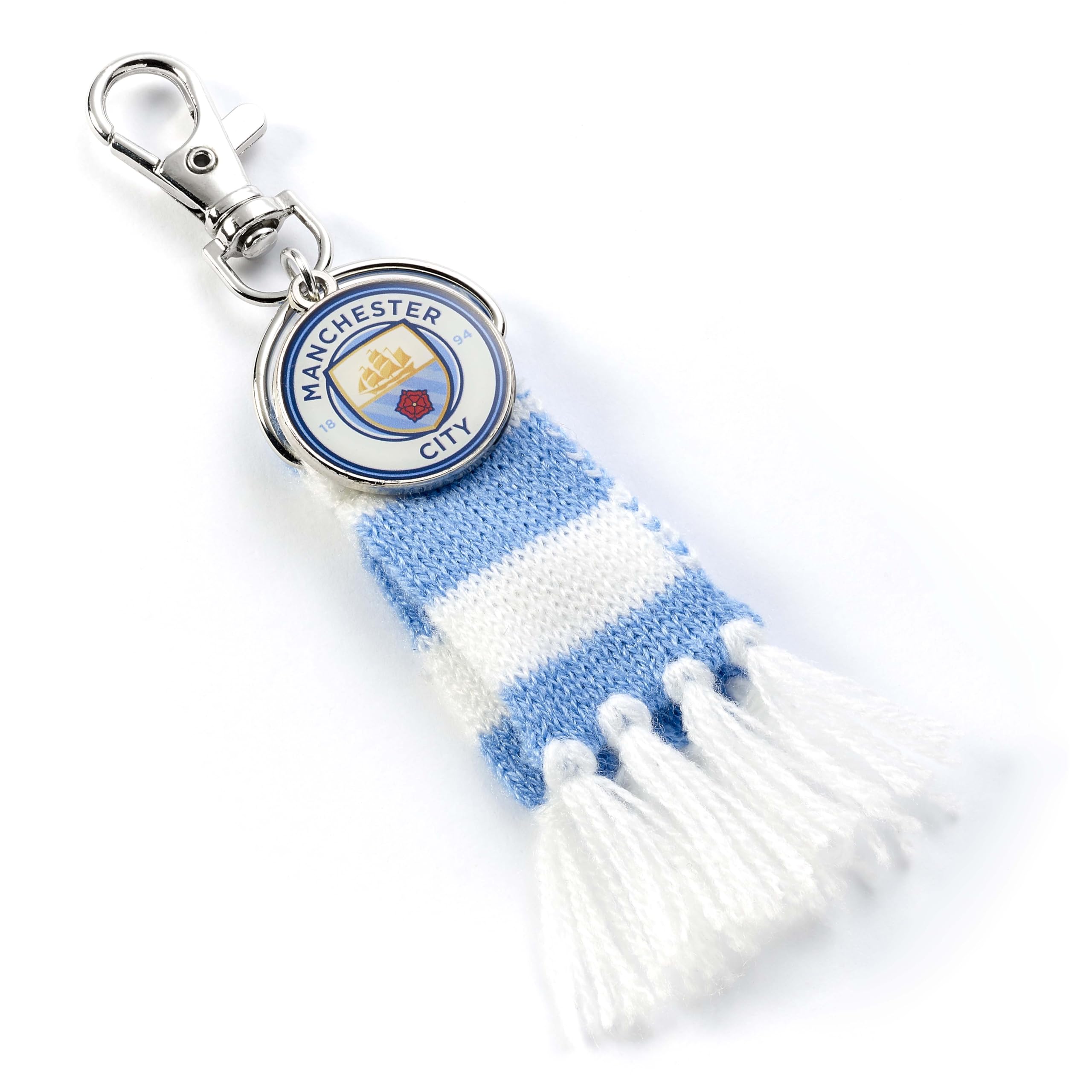 The Carat Shop Manchester City Football Club Blue Scarf and Logo Charm Backpack Hanger