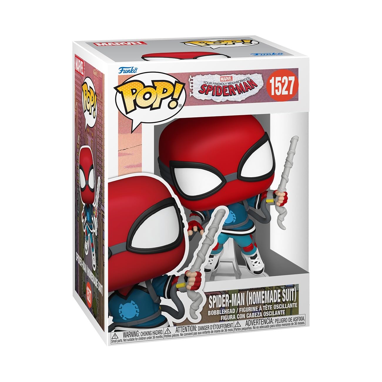 Funko Pop! Marvel: Friendly Neighborhood Spider-Man - Peter Parker - Proto Suit Spider-Man - Animated Spiderman TV - Figura de Vinilo Coleccionable - Idea de Regalo - Mercancia Oficial