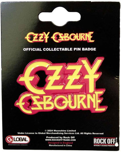 Rock Off officially licensed products Ozzy Osbourne Stacked Logo Pin Badge One Size