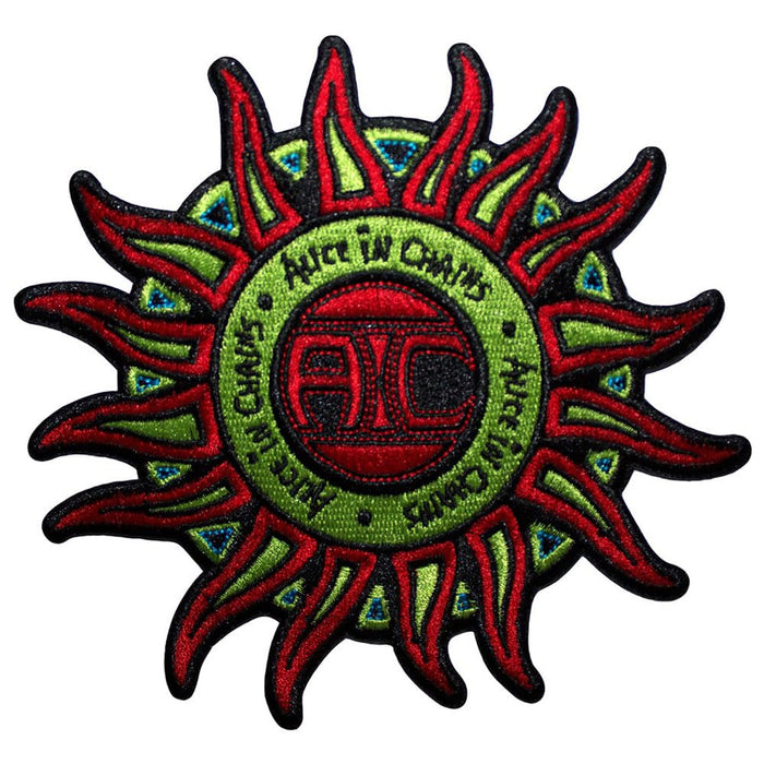 Rock Off officially licensed products Alice In Chains Sun Logo Colour Woven Patch