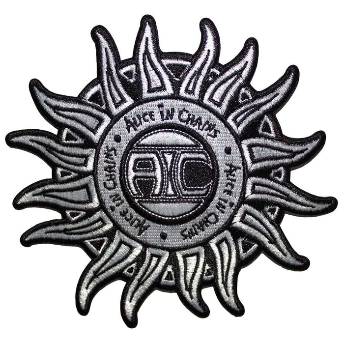 Alice In Chains - Alice In Chains Woven Patch: Sun Logo B&W