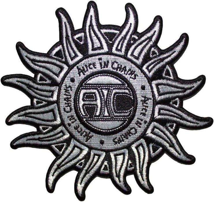 Alice In Chains - Alice In Chains Woven Patch: Sun Logo B&W