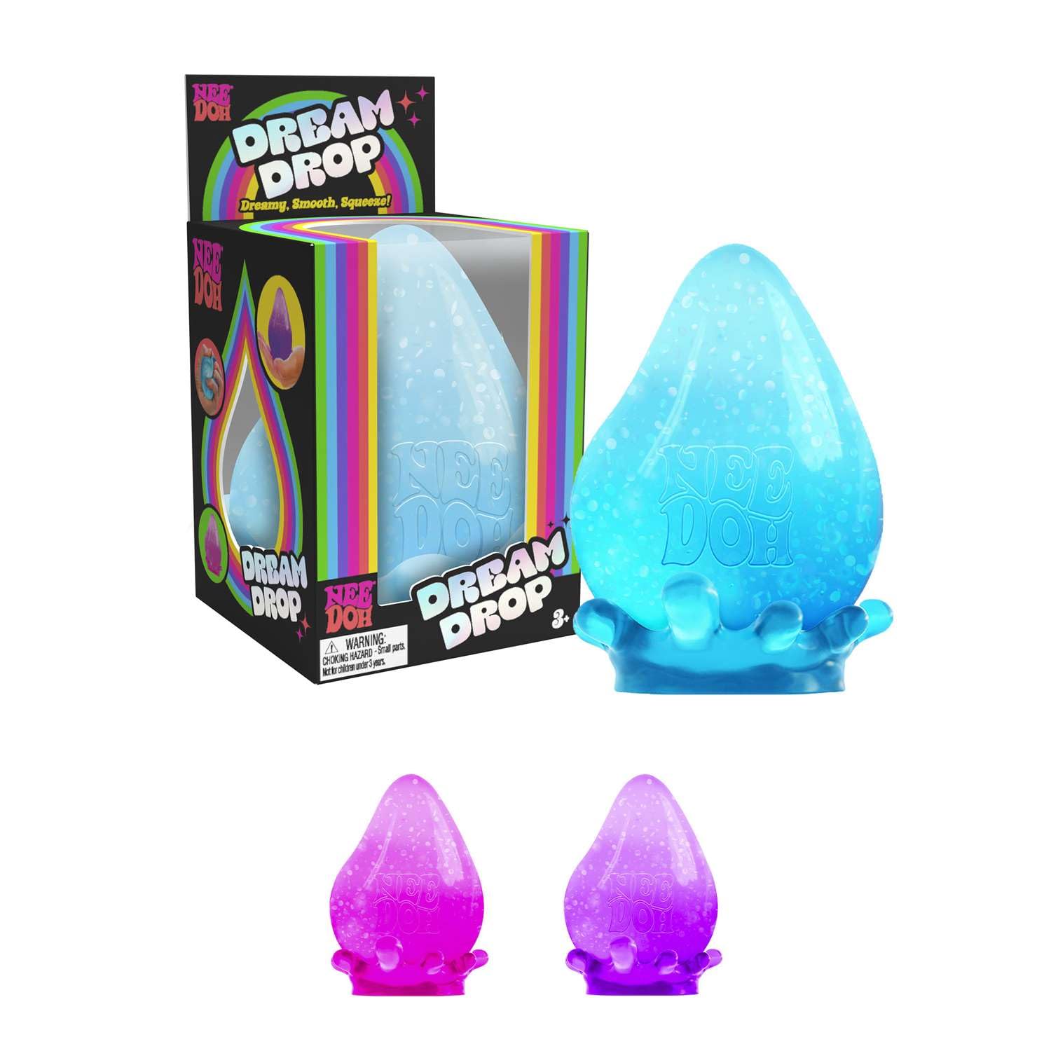 Schylling NeeDoh Dream Drop – sensorisches Quetschspielzeug mit verträumtem glattem Drücken – 7,6 cm hoch – Farbe kann variieren (1 Stück
