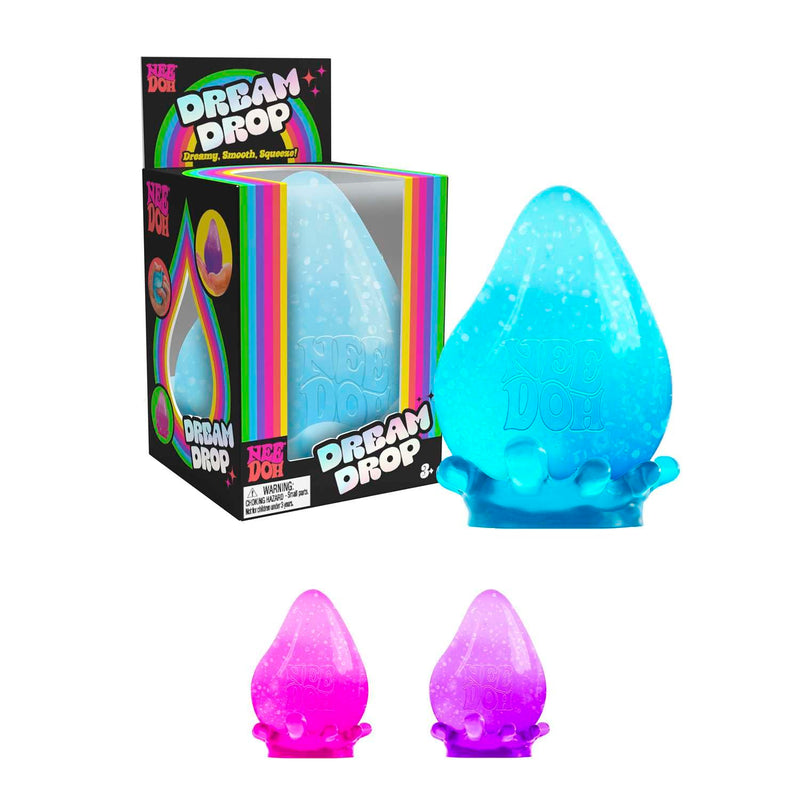 Schylling NeeDoh Dream Drop – sensorisches Quetschspielzeug mit verträumtem glattem Drücken – 7,6 cm hoch – Farbe kann variieren (1 Stück