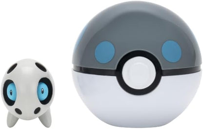 Pokémon PKW4147 - Clip and Go Pokéball - Stollunior und Schwerball, offizieller Pokéball mit beweglicher 5 cm Figur