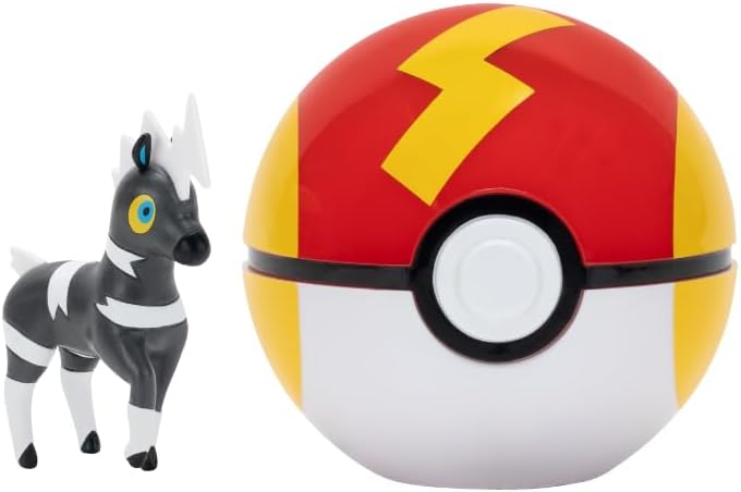 Pokémon PKW4149 - Clip and Go Pokéball - Elezeba und Turboball, offizieller Pokéball mit beweglicher 5 cm Figur