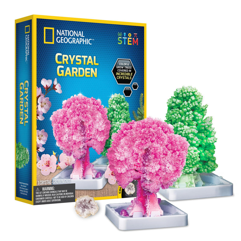 National Geographic Crystal Garden Growing Kit voor kinderen - Educatieve wetenschappelijke kits voor kinderen van 8 jaar groeien ongelooflijke echte rozenkwarts kristal bedekte bomen | STEM-geschenke