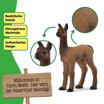 schleich 14890 Lama Fohlen, ab 3 Jahren, Farm World - Spielfigur, 2 x 5 x 7 cm