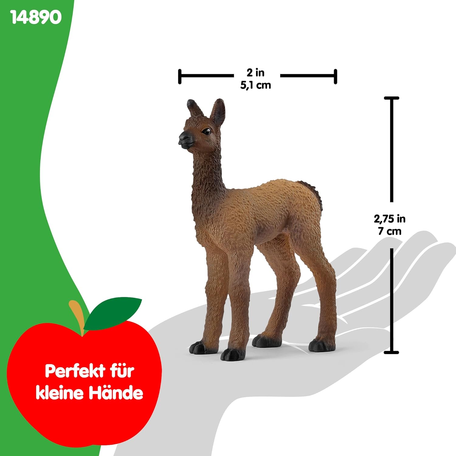 schleich 14890 Lama Fohlen, ab 3 Jahren, Farm World - Spielfigur, 2 x 5 x 7 cm