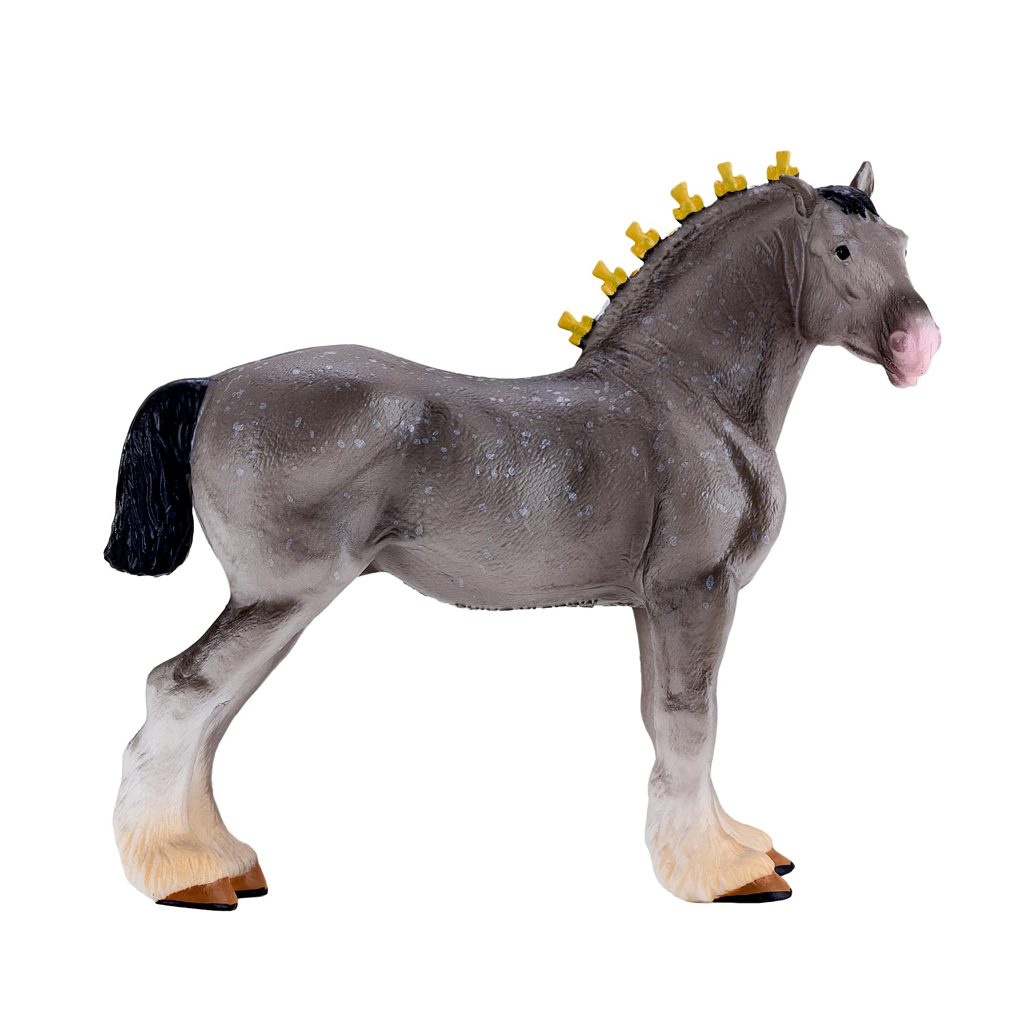 MOJO - Shire Dapple Grey | Giocattolo dipinto a mano | Collezione Farmland | Fedele alla vita e altamente dettagliato | Progettato nel Regno Unito