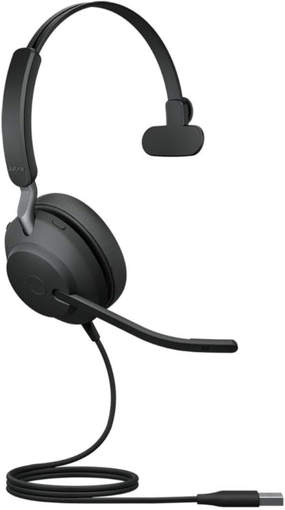 Jabra Evolve2 40 SE - USB-C/A Corded Mono Headset | Certified for Microsoft Teams |