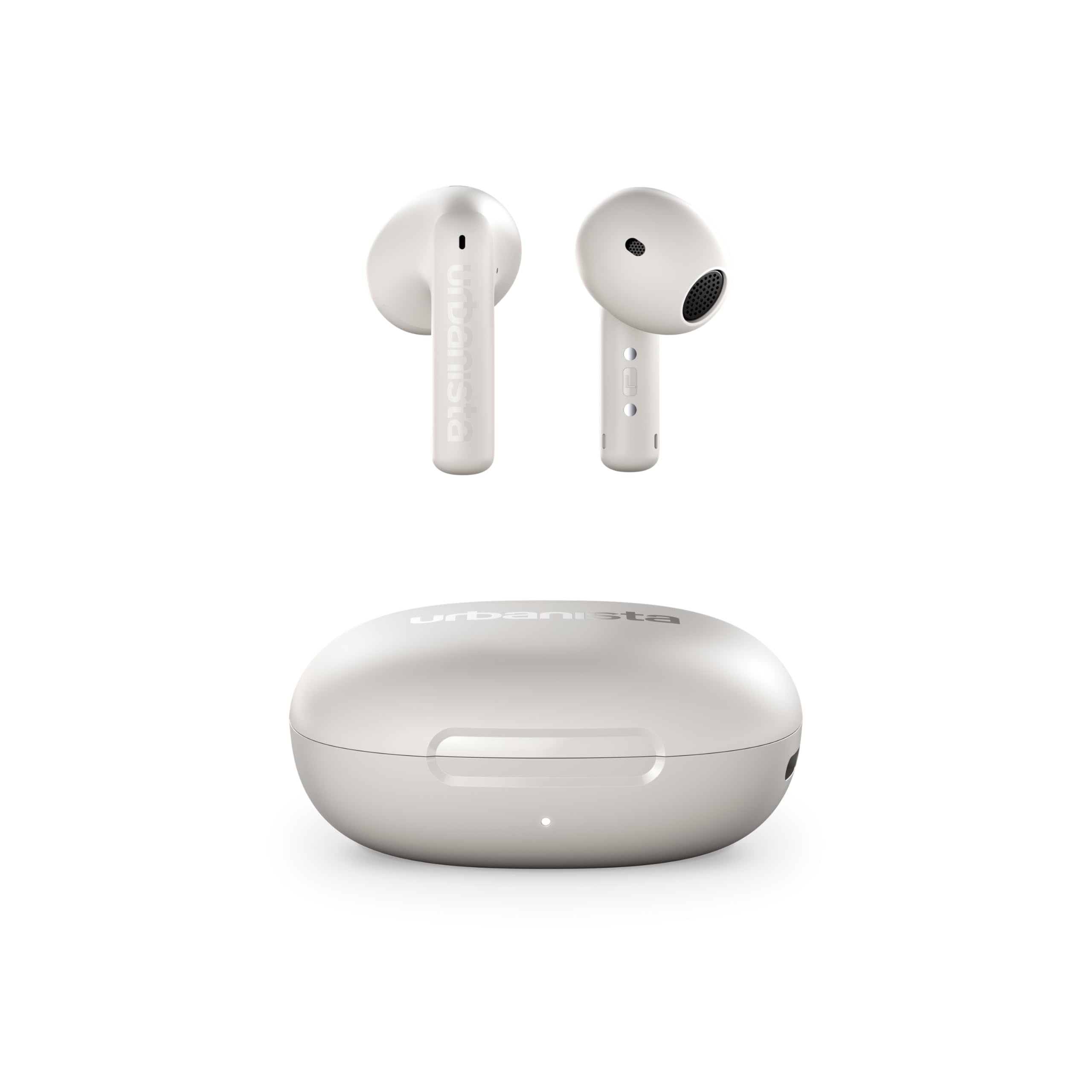 Urbanista Santa Monica Open Fit True Wireless con ANC, 24H Pay, EQ adattivo, Chiamate cristalline, Touch Controls, Advanced Wind-Noise Reduction, Cloud White