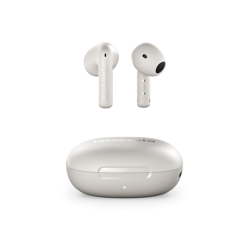 Urbanista Santa Monica Open Fit True Wireless con ANC, 24H Pay, EQ adattivo, Chiamate cristalline, Touch Controls, Advanced Wind-Noise Reduction, Cloud White