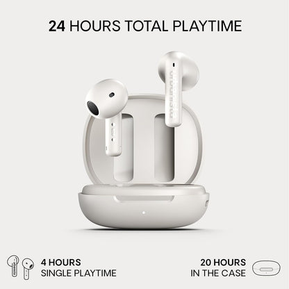 Urbanista Santa Monica Open Fit True Wireless con ANC, 24H Pay, EQ adattivo, Chiamate cristalline, Touch Controls, Advanced Wind-Noise Reduction, Cloud White
