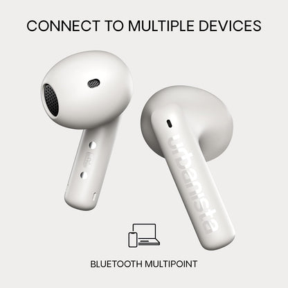Urbanista Santa Monica Open Fit True Wireless con ANC, 24H Pay, EQ adattivo, Chiamate cristalline, Touch Controls, Advanced Wind-Noise Reduction, Cloud White