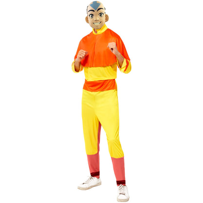 Rubies Men's Avatar: the Last Airbender Aang Costume Jumpsuit With Cape and MaskAdult Costume
