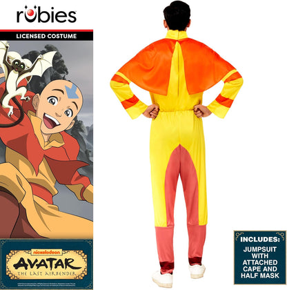 Rubies Men's Avatar: the Last Airbender Aang Costume Jumpsuit With Cape and MaskAdult Costume